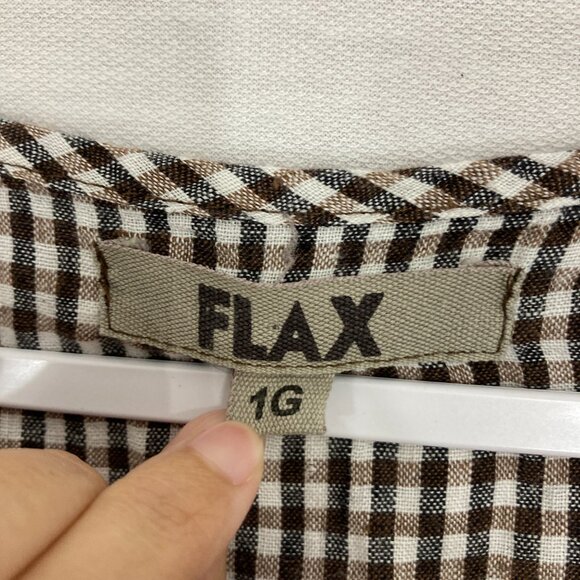 Flax Monochrome Gingham Blouse - Picture 2 of 11